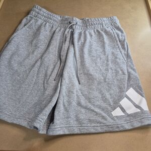 adidas Men's Gray Athletic Shorts with White Logo